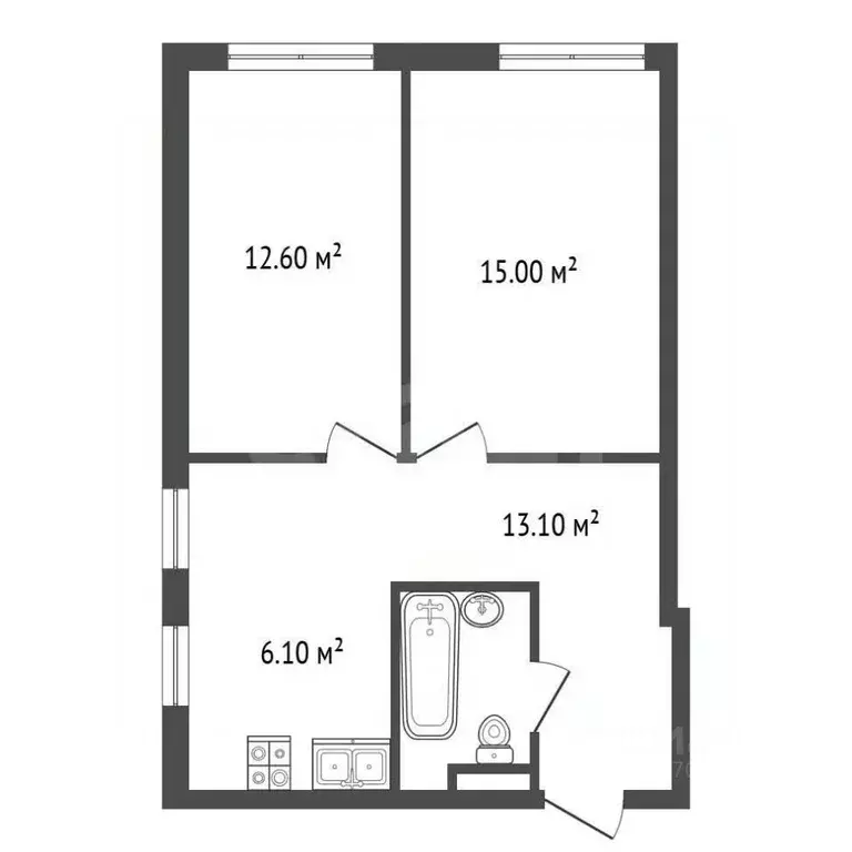 2-к кв. Санкт-Петербург 2-й Муринский просп., 36 (49.7 м) - Фото 2