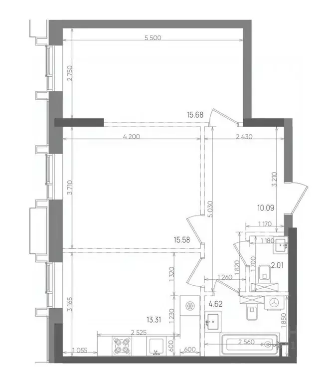 2-к кв. Татарстан, Казань Вознесенский Квартал жилой комплекс (61.29 ... - Фото 0
