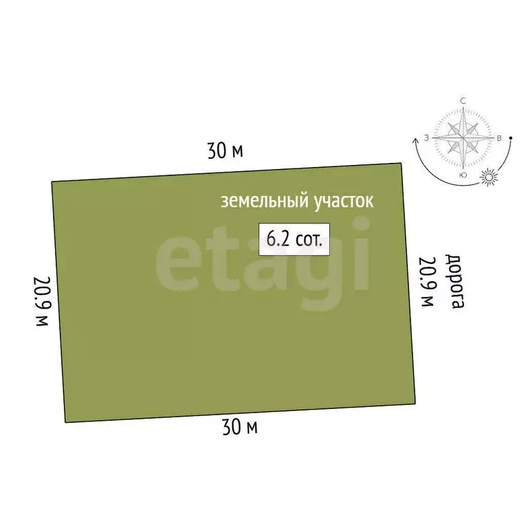 Участок в Мирное, улица Сейтнафе Сеитвелиева (6.25 м) - Фото 1