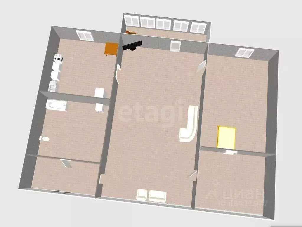 2-к кв. Сахалинская область, Холмск Молодежная ул., 7 (44.9 м) - Фото 2