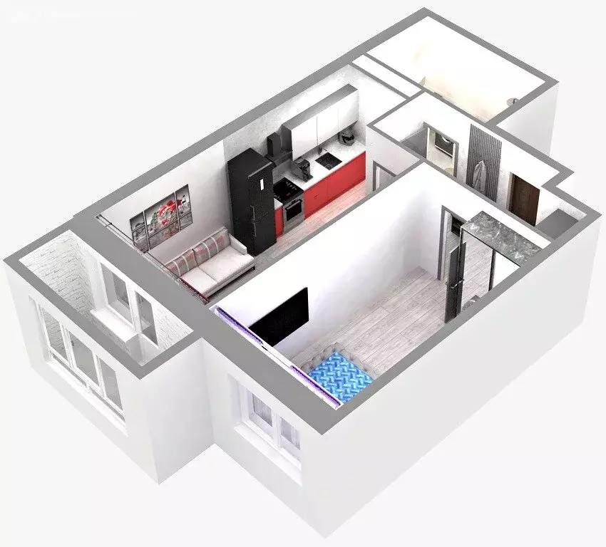 1-комнатная квартира: Новый Уренгой, Таёжная улица, 76А (46.74 м) - Фото 0