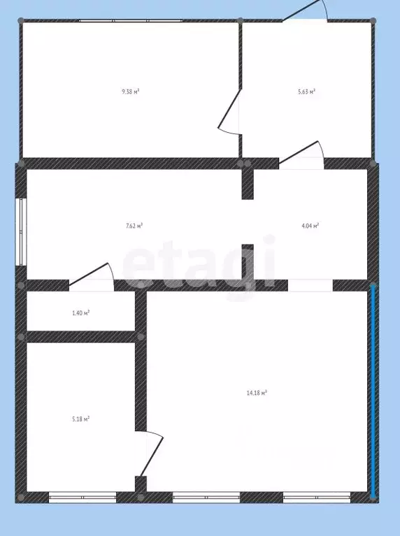 2-к кв. Удмуртия, Можга Можгинский район, Вокзальная ул., 18 (32.5 м) - Фото 2