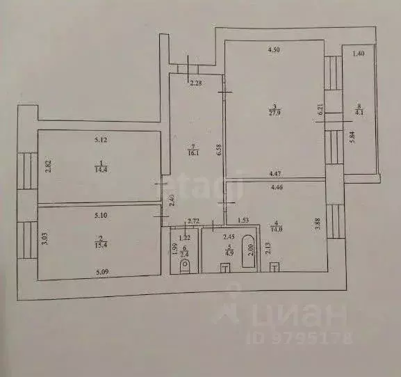 3-к кв. Татарстан, Казань ул. 2-я Азинская, 3Б (95.1 м) - Фото 2