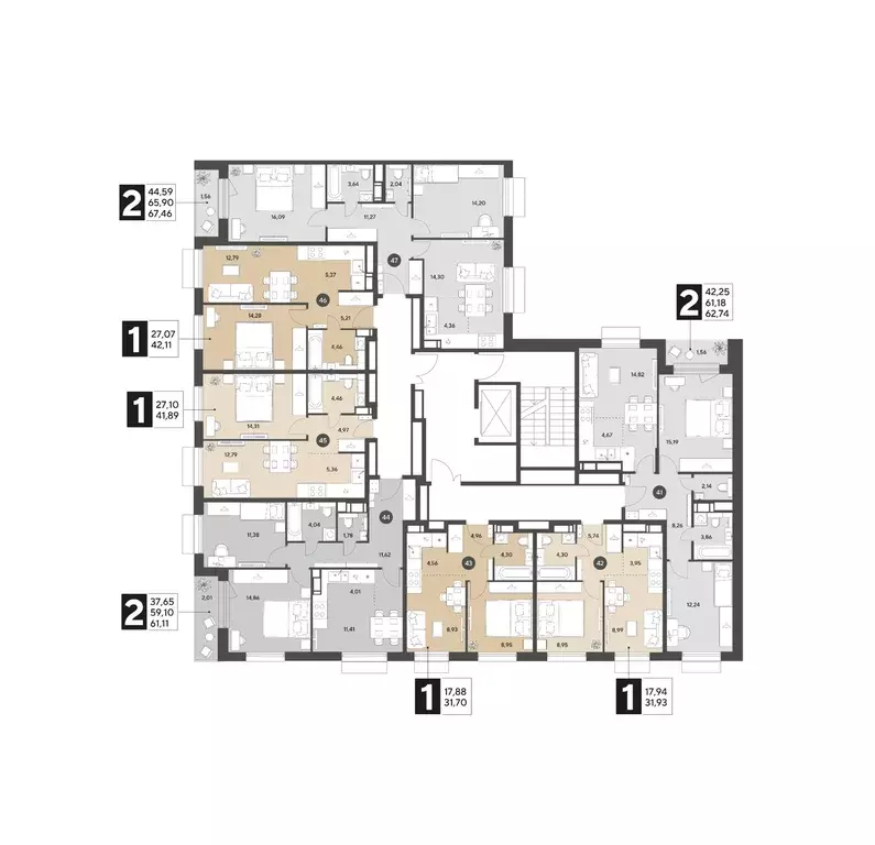 2-к кв. Московская область, Пушкино Публицист жилой комплекс (61.11 м) - Фото 2
