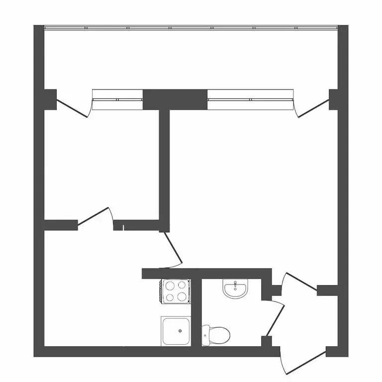 1-комнатная квартира: Тюмень, улица Бабарынка, 16А (29.8 м) - Фото 1