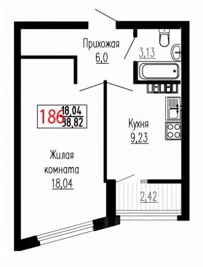 1-к кв. Свердловская область, Екатеринбург ул. Лыжников, 3 (38.8 м) - Фото 0