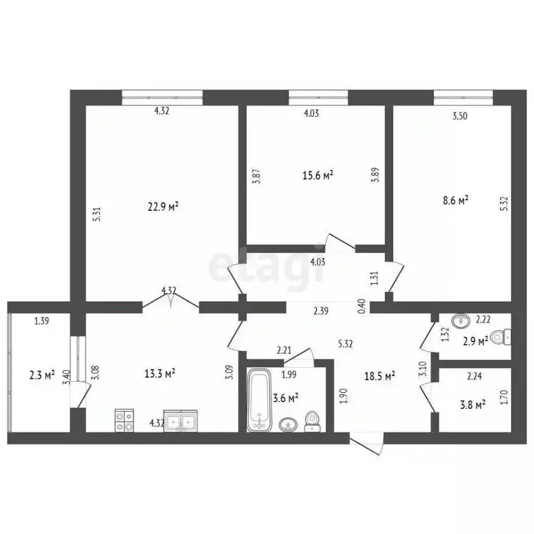 3-к кв. Марий Эл, Йошкар-Ола ул. Строителей, 43 (99.2 м) - Фото 1