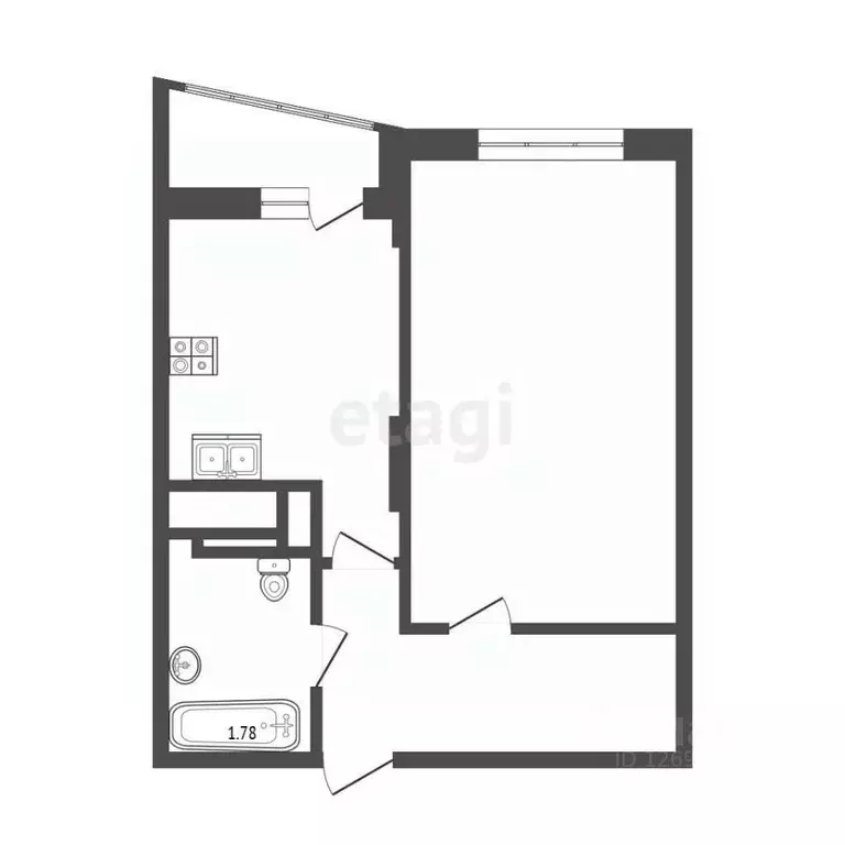 1-к кв. Московская область, Красногорск ул. Игоря Мерлушкина, 12 (36.9 ... - Фото 2