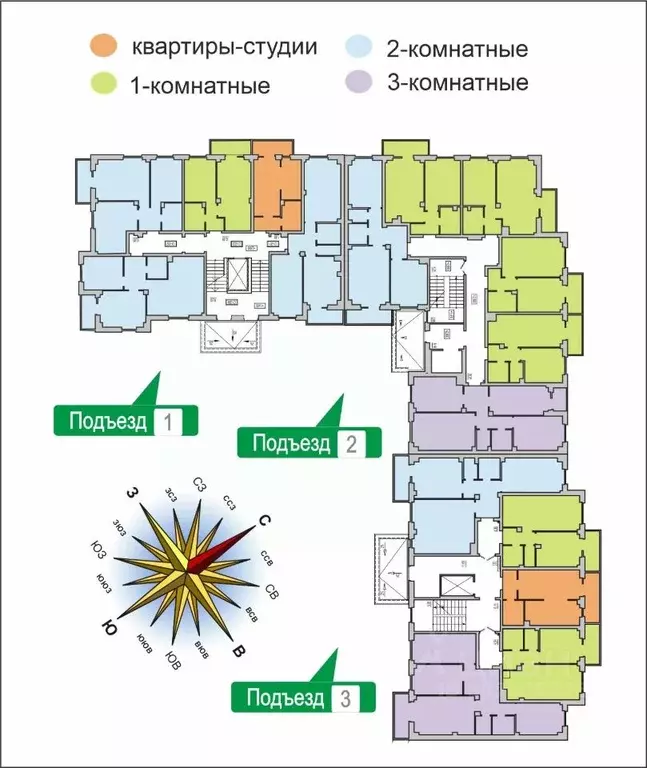 2-к кв. Псковская область, Псков ул. Юности, 32 (56.9 м) - Фото 2