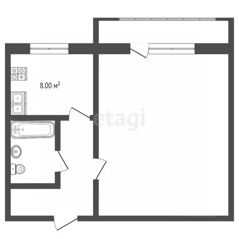 1-к кв. Владимирская область, Муром пос. Механизаторов, 49 (33.4 м) - Фото 1