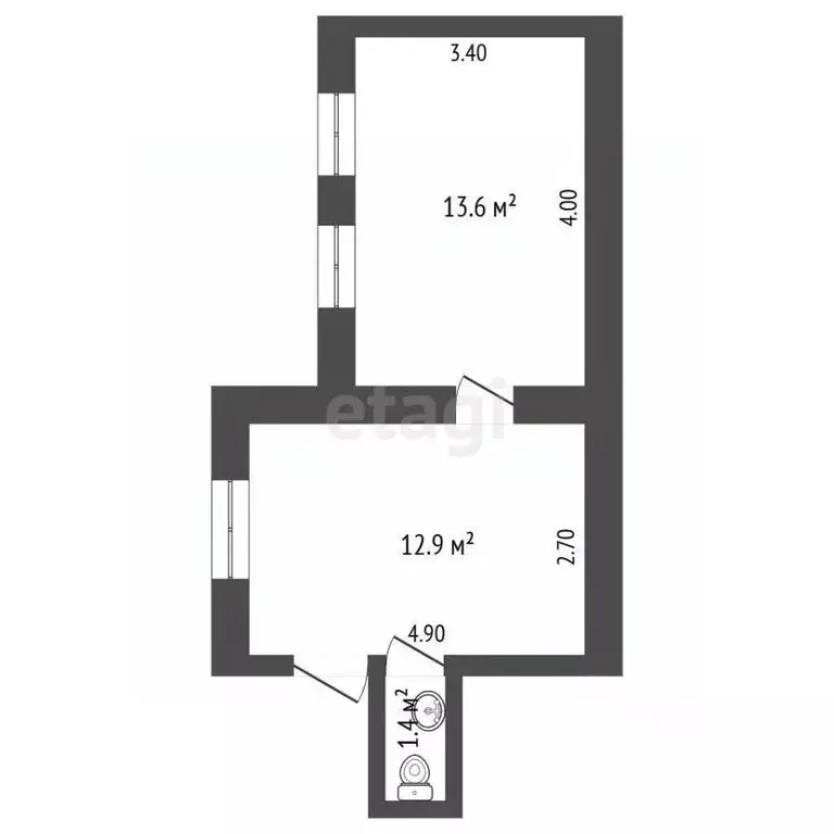 1-к кв. Крым, Феодосия ул. Кочмарского, 13 (27.9 м) - Фото 2