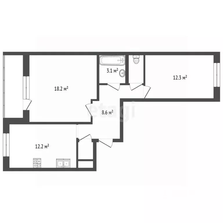 2-к кв. Московская область, Котельники Белая Дача мкр, 23 (57.0 м) - Фото 2