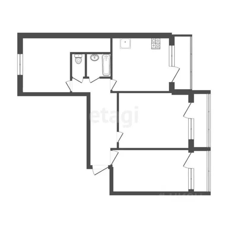 3-к кв. Тульская область, Тула Городской пер., 33 (100.0 м) - Фото 2