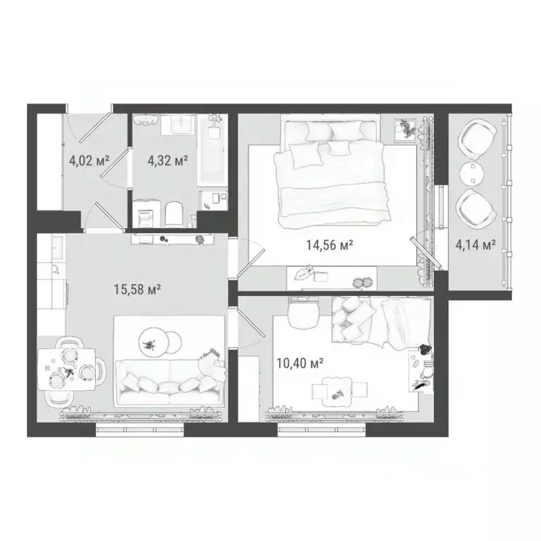 3-к кв. Томская область, Томск ул. Войкова, 51с7 (53.02 м) - Фото 0