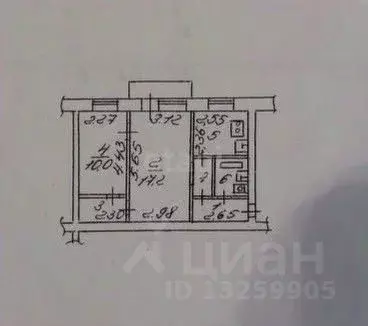 2-к кв. Липецкая область, Липецк Московская ул., 13 (43.3 м) - Фото 1