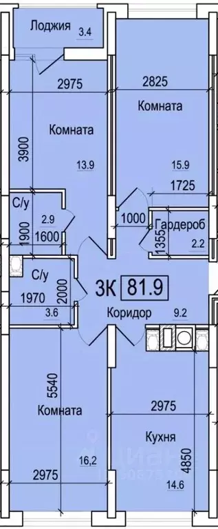 3-к кв. Смоленская область, Смоленск ул. 1-я Восточная (81.9 м) - Фото 0