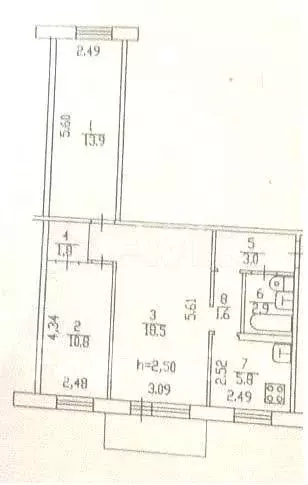 3-к. квартира, 59 м, 5/5 эт. - Фото 0