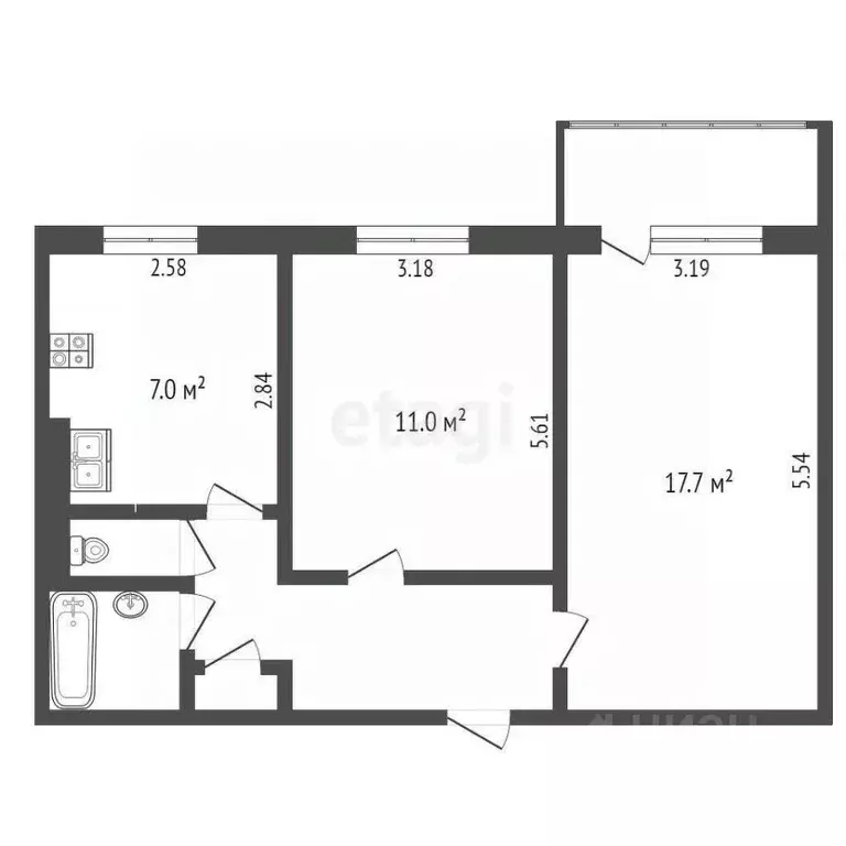 2-к кв. Ямало-Ненецкий АО, Ноябрьск Советская ул., 98А (49.2 м) - Фото 2