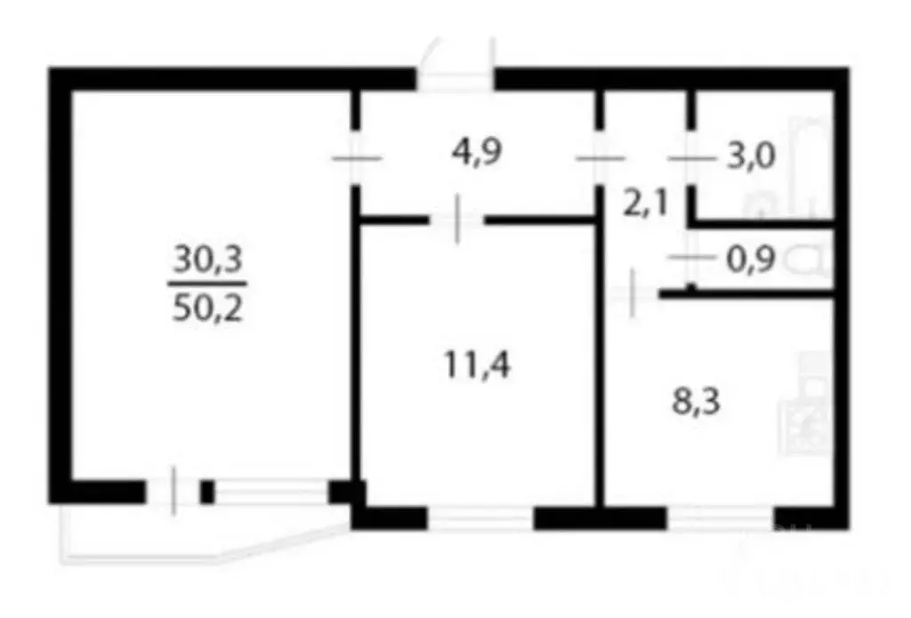 2-к кв. Москва Рублевское ш., 38К2 (52.0 м) - Фото 1