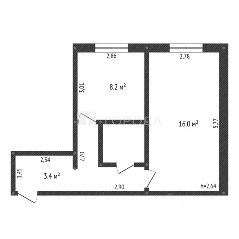 1-к кв. Кемеровская область, Новокузнецк ул. Звездова, 22Б (35.2 м) - Фото 2