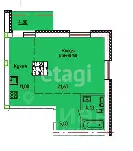 1-к кв. Алтайский край, Бийск пер. Прямой, 21 (27.5 м) - Фото 2