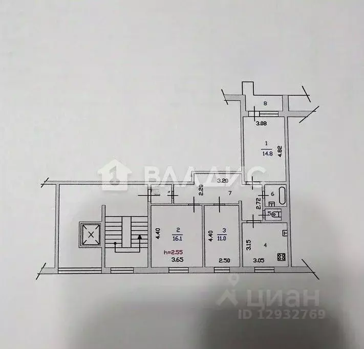 3-к кв. Пензенская область, Пенза просп. Строителей, 13 (68.2 м) - Фото 2
