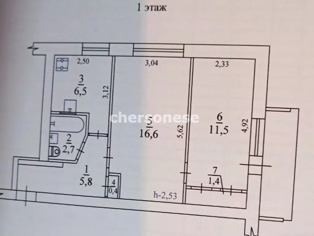 2-к кв. Севастополь просп. Юрия Гагарина, 6А (46.3 м) - Фото 2