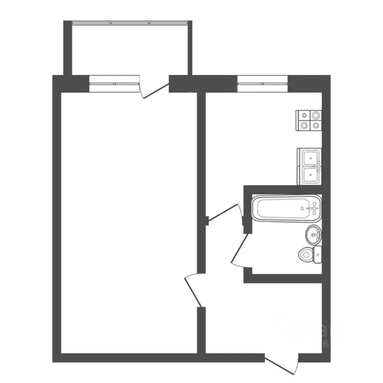 1-к кв. Тюменская область, Тюмень ул. Республики, 196 (32.2 м) - Фото 2