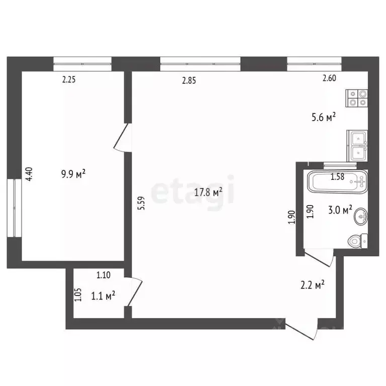 2-к кв. Челябинская область, Миасс ул. Лихачева, 10 (39.6 м) - Фото 2