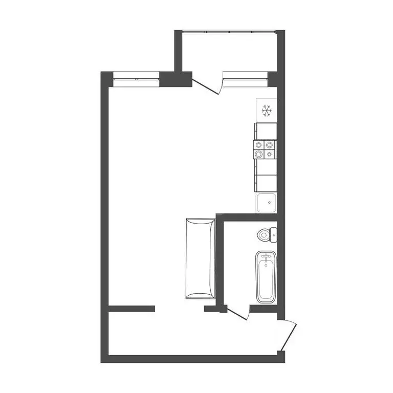 Квартира-студия: Абакан, улица Некрасова, 39 (40.7 м) - Фото 1
