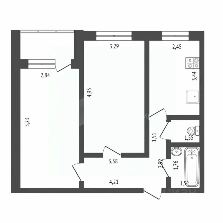 2-к кв. Тюменская область, Тюмень ул. Мебельщиков, 12 (50.8 м) - Фото 1