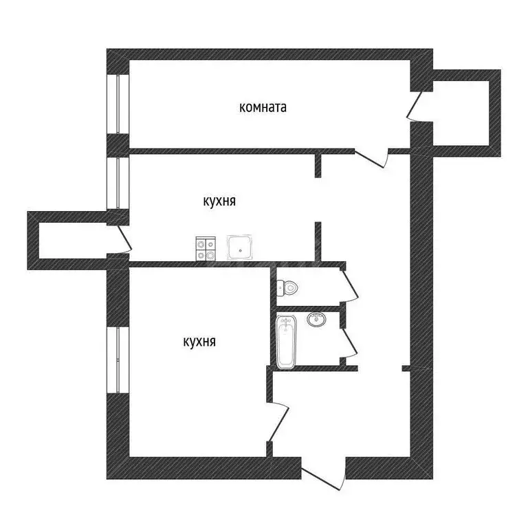 2-комнатная квартира: Кириши, улица Строителей, 32 (60 м) - Фото 1