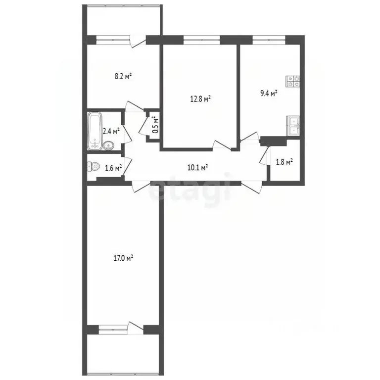 3-к кв. Нижегородская область, Нижний Новгород ул. Генерала Зимина, 20 ... - Фото 2
