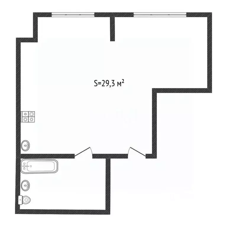 Студия Алтайский край, Бийск Ленинградская ул., 38 (29.3 м) - Фото 1