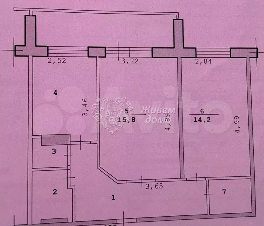 2-к. квартира, 58 м, 8/9 эт. - Фото 0