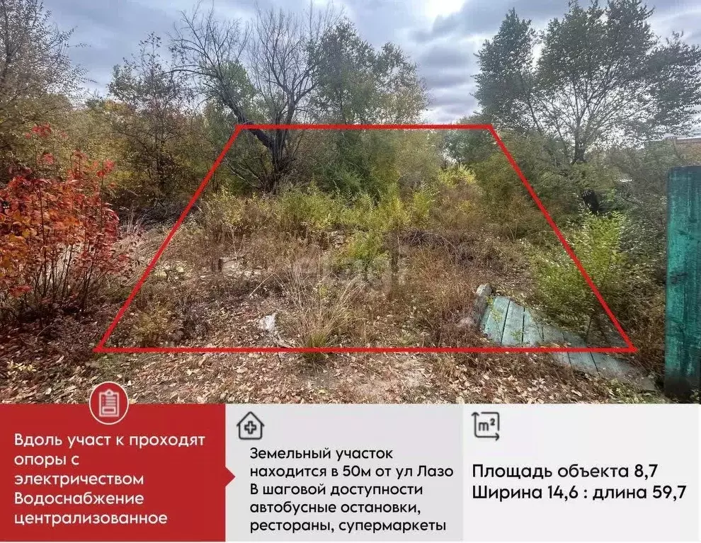 Участок в Амурская область, Благовещенск Красноармейская ул., 232 (8.7 ... - Фото 1