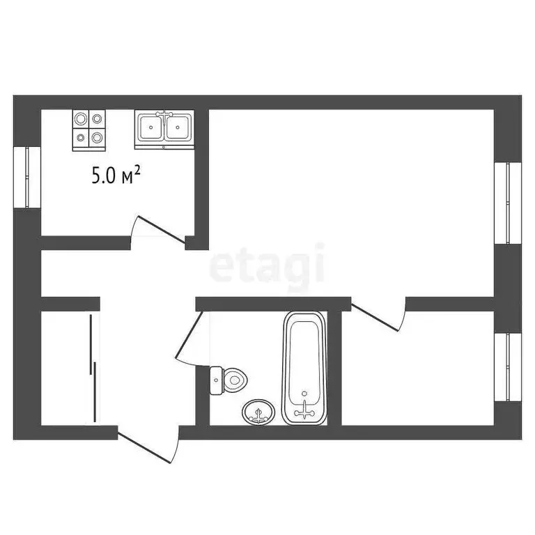 2-комнатная квартира: Самара, улица Гагарина, 48 (41.3 м) - Фото 0