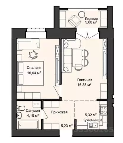 1-к кв. Марий Эл, Йошкар-Ола Теплая Речка жилой комплекс (51.15 м) - Фото 1