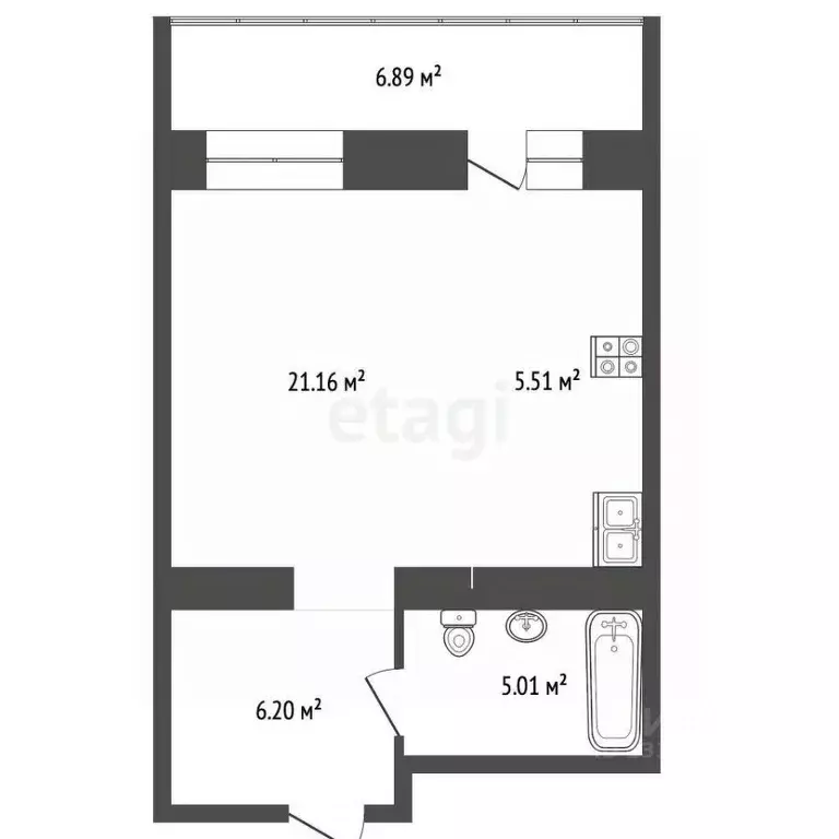 1-к кв. Томская область, Томский район, д. Кисловка, Северный мкр ул. ... - Фото 2
