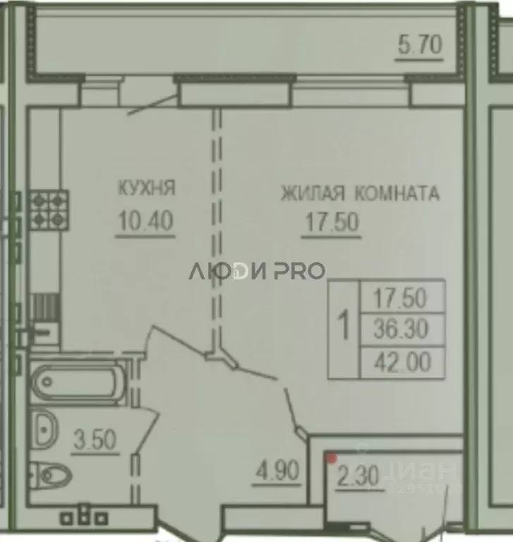 1-к кв. Саратовская область, Саратов ул. 1-я Благодатная, 3 (36.0 м) - Фото 2