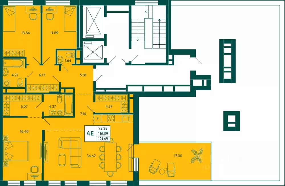 3-к кв. Башкортостан, Уфа Зеленая Роща жилрайон, Терле Парк жилой ... - Фото 2
