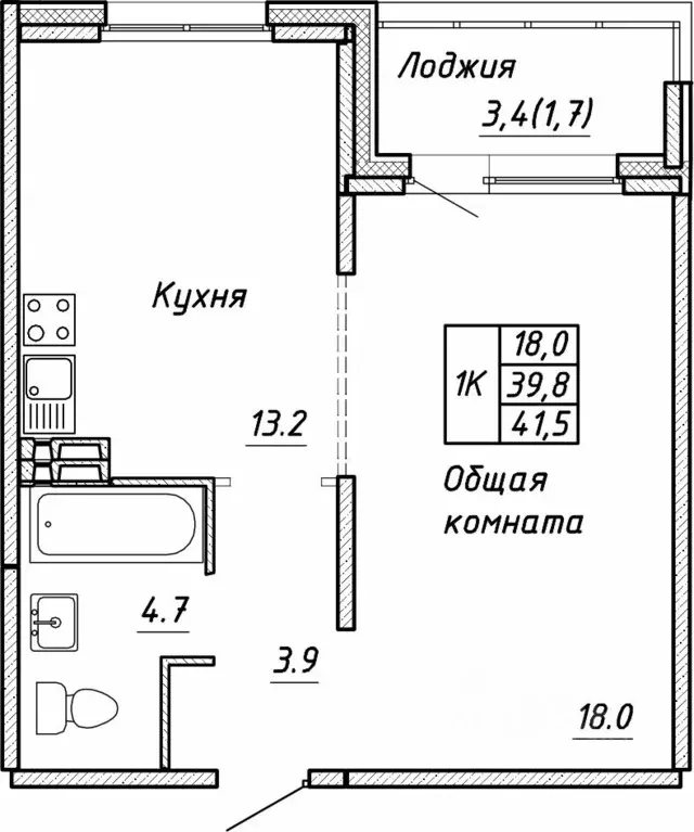 1-к кв. Новосибирская область, Новосибирск ул. Связистов, 13/2 (41.5 ... - Фото 0