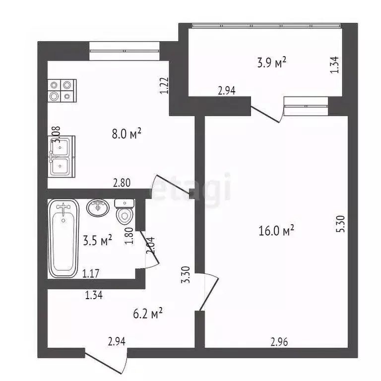 1-к кв. Ростовская область, Батайск Комсомольская ул., 87к1 (39.0 м) - Фото 2