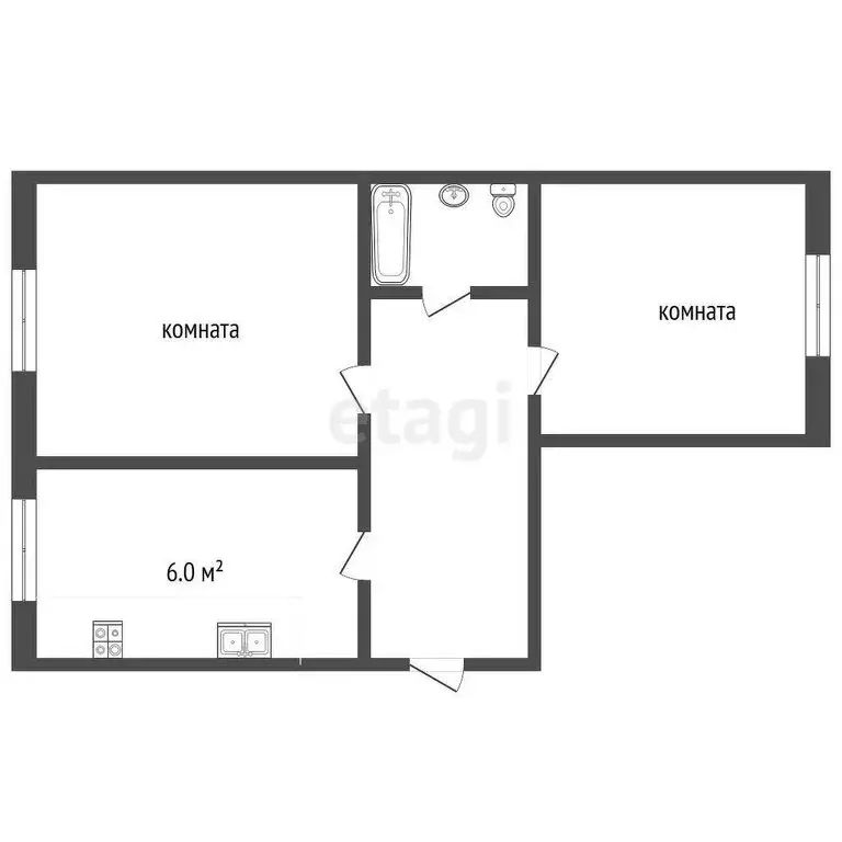 2-комнатная квартира: Камышлов, Загородная улица, 20 (48.1 м) - Фото 1