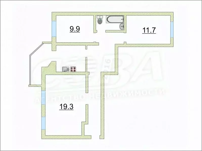 3-к кв. Тюменская область, Тюмень ул. Николая Чаплина, 117 (72.0 м) - Фото 1