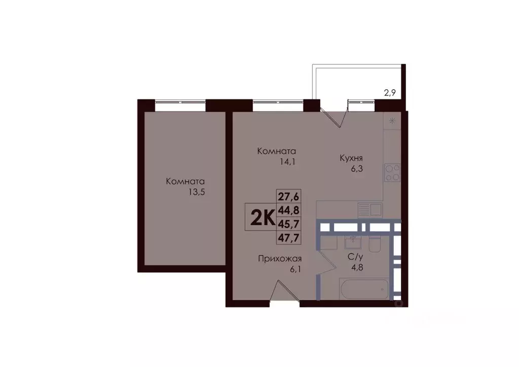 2-к кв. Ростовская область, Ростов-на-Дону Западный мкр, Академия ... - Фото 1
