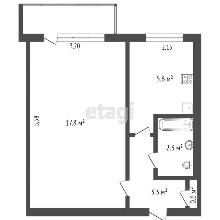 1-к кв. Крым, Симферополь ул. Миллера (31.5 м) - Фото 2