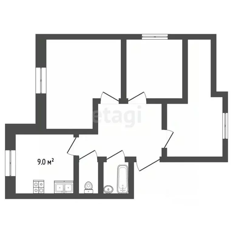 2-к кв. Вологодская область, Вологда ул. Мохова, 40 (50.9 м) - Фото 1