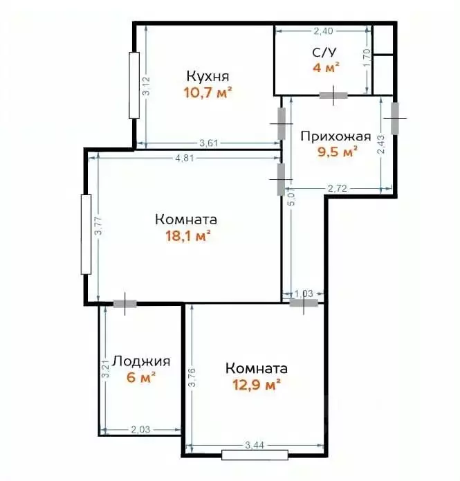 2-к кв. Москва Сельскохозяйственная ул., 38к1 (61.0 м) - Фото 2