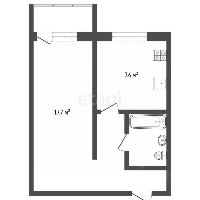 1-к кв. Ямало-Ненецкий АО, Муравленко ул. Губкина, 18 (30.7 м) - Фото 1